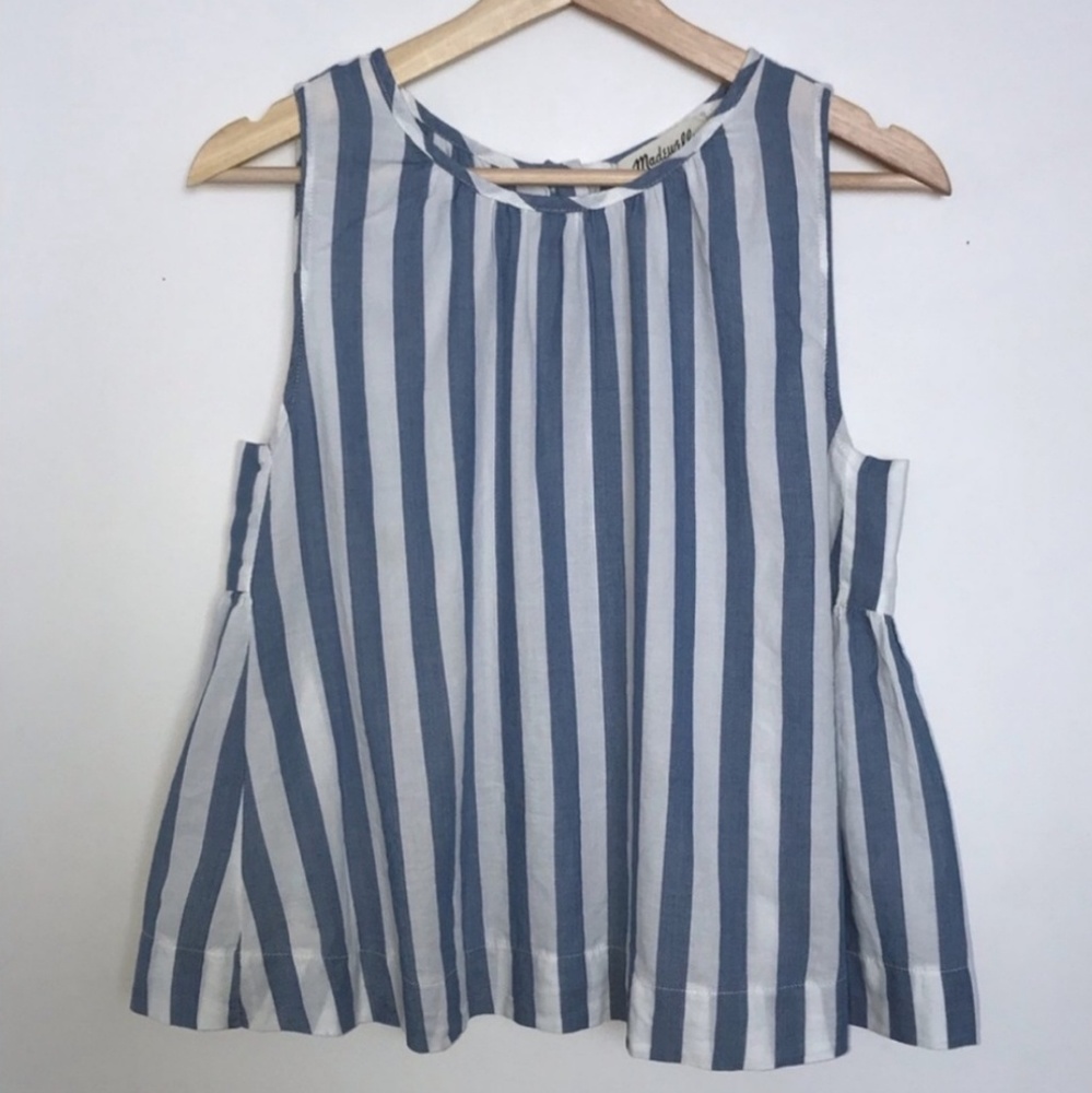 Madewell Blue and White Striped Tank Top XXS